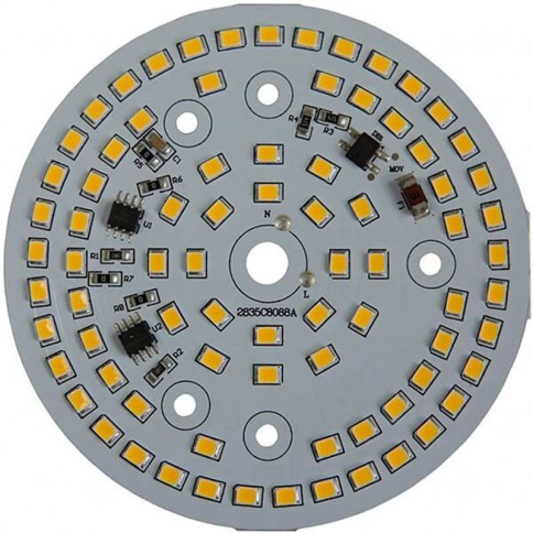 Platine AC LED 7 watts 230V - 13 LED 2835 - Ø 40 mm