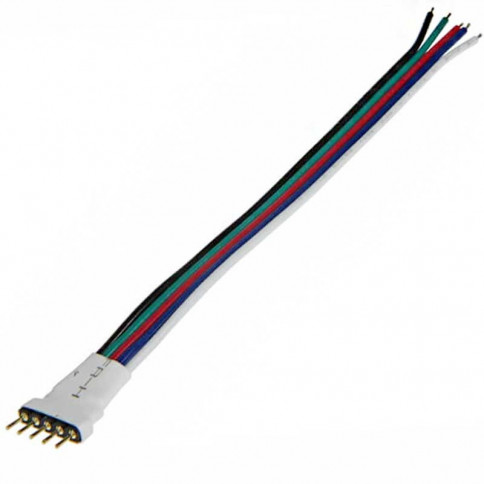 Prise 5 pins mâle avec câble pour strip LED RGB W