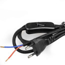 Cordon d'alimentation 230 volts avec interrupteur - tresse tissu noir