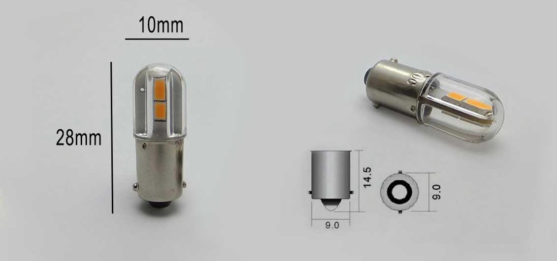 Ampoule de Tableau de Bord BA9 (9mm) 3 watts