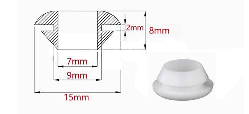 Embout de protection en polyuréthane blanc pour passage de câble