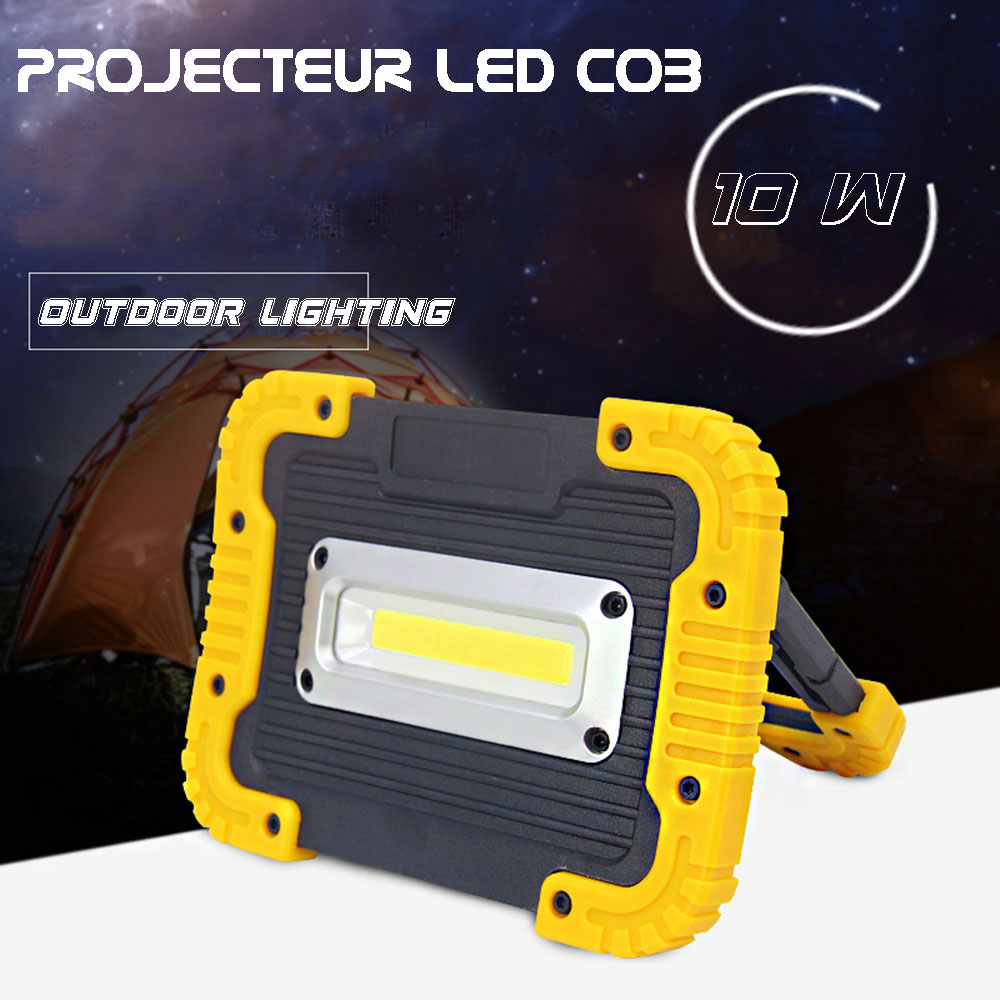 Projecteur LED sur batterie lithium - LED COB de 10 watts