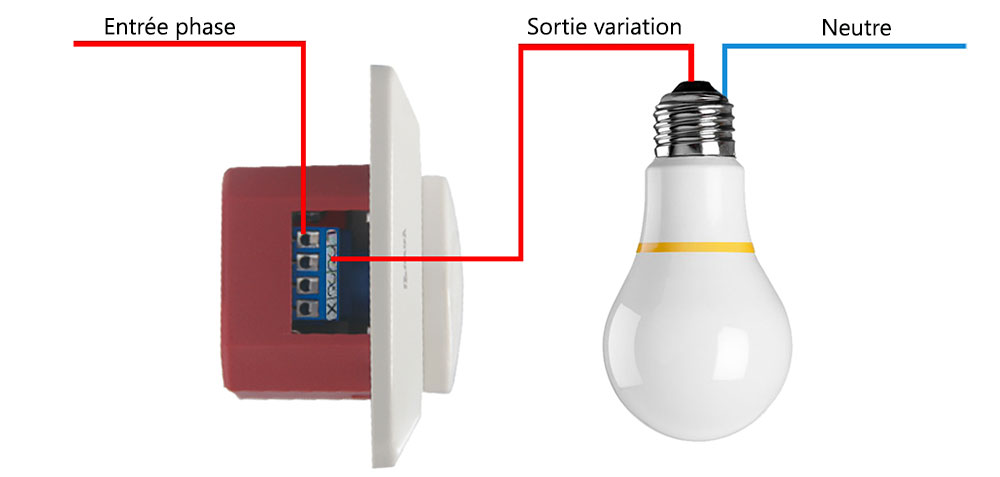 Interrupteur cuisinière GENERIQUE Variateur led (variateur de câble) 1-40 w  à intensité variable en continu pour ampoule led à intensité variable -  interrupteur à variateur