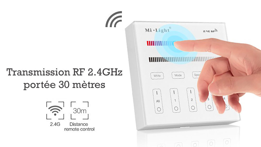 CONTROLEUR RGB AVEC TELECOMMANDE RF 2.4Ghz