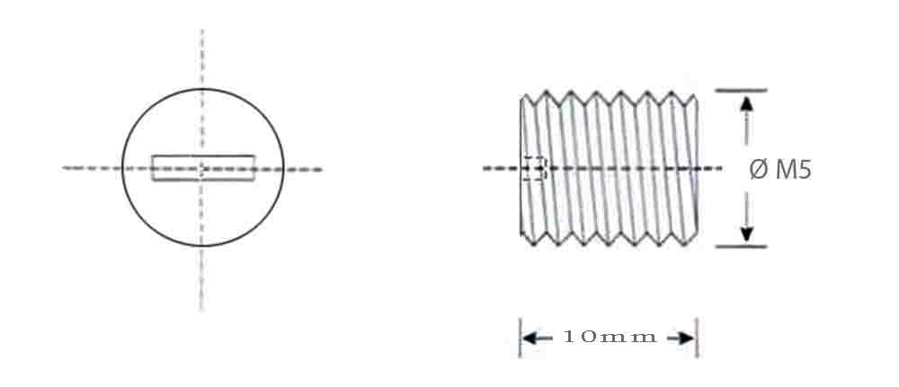 Vis en plastique transparent M5 sans tête longueur 10mm 